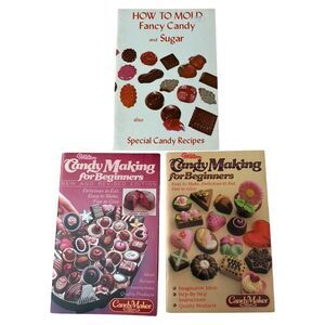 Lot 3 Vintage Candy Making Books Wilton Beginners How to Mold Fancy Recipes